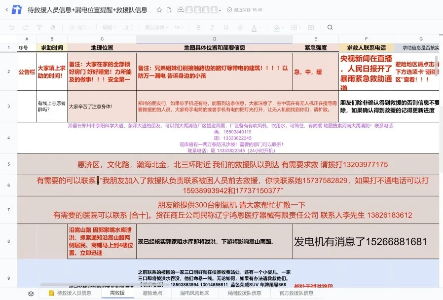 暴雨救命文档创建者是河南籍大学生 什么样的文档救死扶伤？(图17)