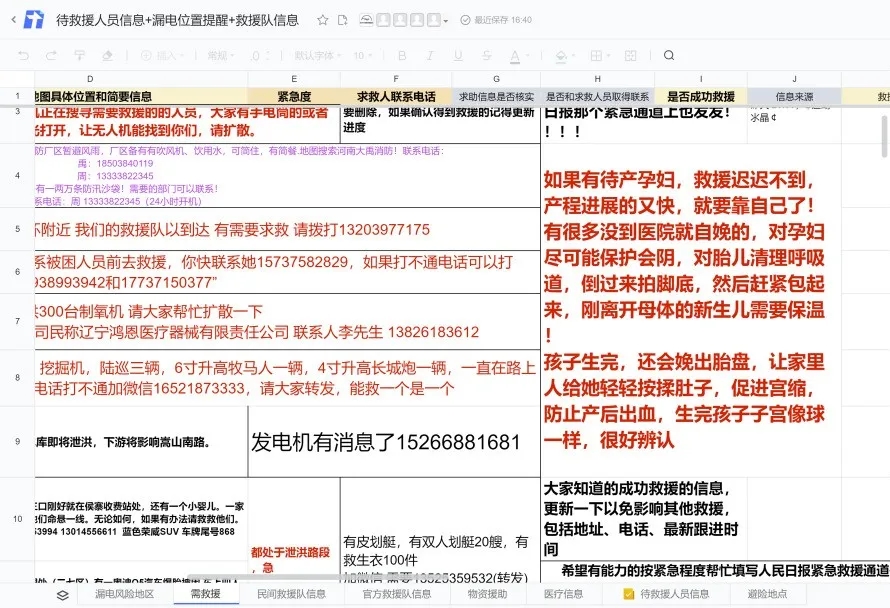 暴雨救命文档创建者是河南籍大学生 什么样的文档救死扶伤？(图20)