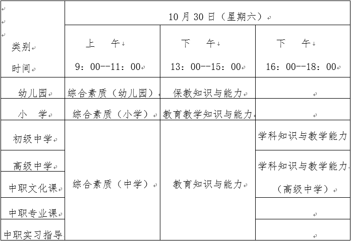2021下半年云南中小学教师资格证笔试时间(图1)